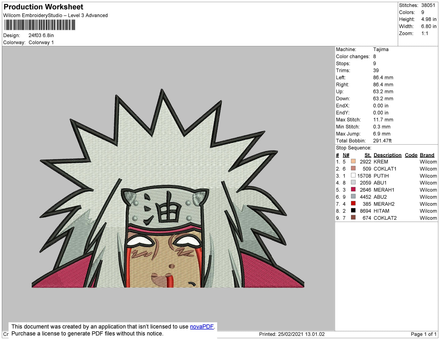 JIRAYA Embroidery Machine