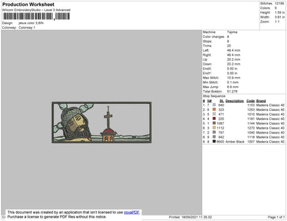 Jesus Rectangle Embroidery File 7 size 2 File