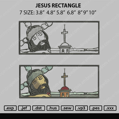 Jesus Rectangle Embroidery File 7 size 2 File