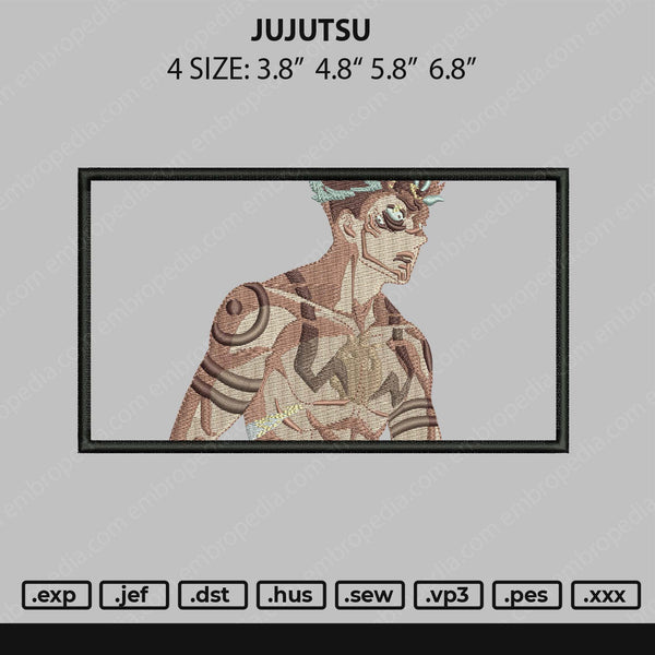 Jujutsu Rectangle Embroidery File 4 size