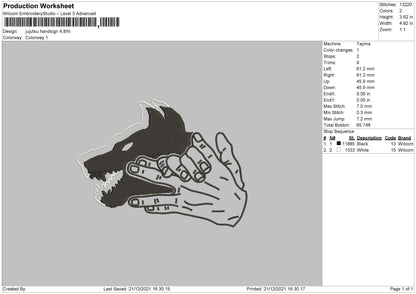 Jujutsu Handsign Embroidery File 4 size