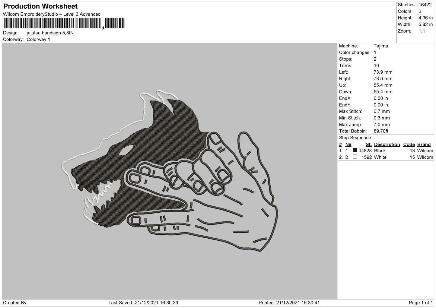Jujutsu Handsign Embroidery File 4 size