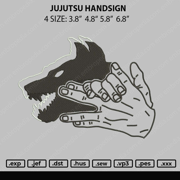 Jujutsu Handsign Embroidery File 4 size