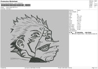 Jujutsu Kaisen BW 03 Embroidery File 4 size