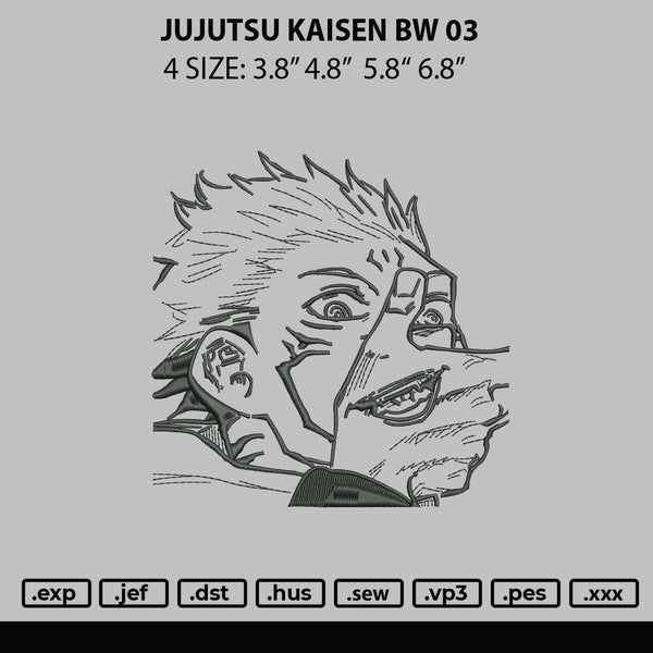 Jujutsu Kaisen BW 03 Embroidery File 4 size