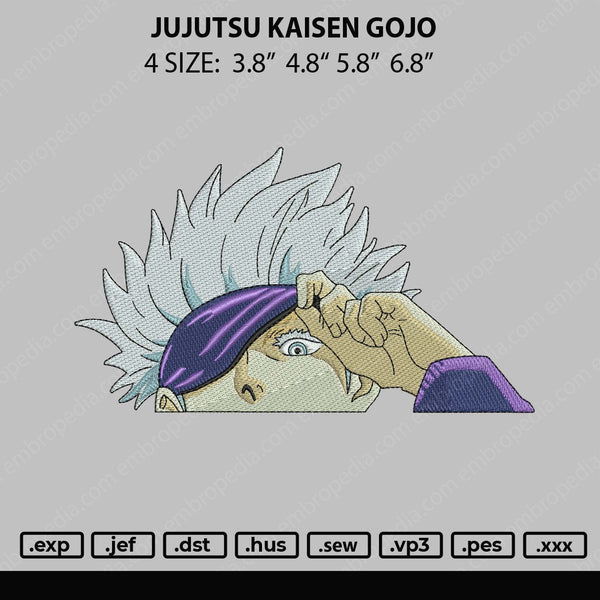 Jujutsu Kaisen Gojo Embroidery File 4 size
