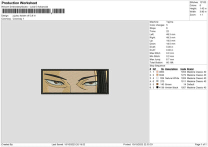 Jujutsu Kv6 Embroidery File 6 sizes