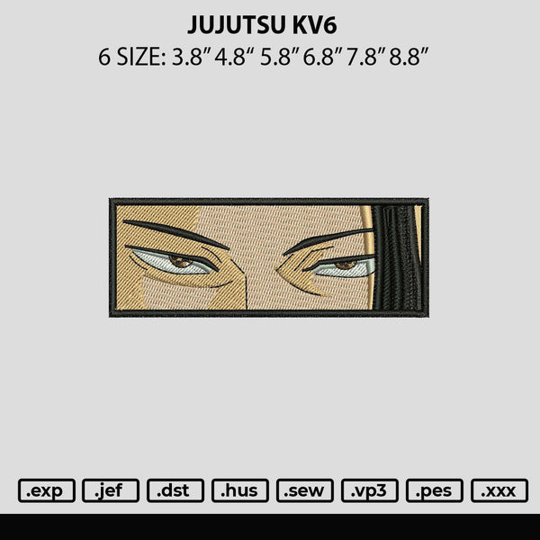 Jujutsu Kv6 Embroidery File 6 sizes