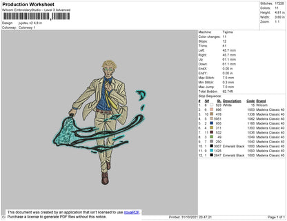 Jujutsu V2 Embroidery File 4 size
