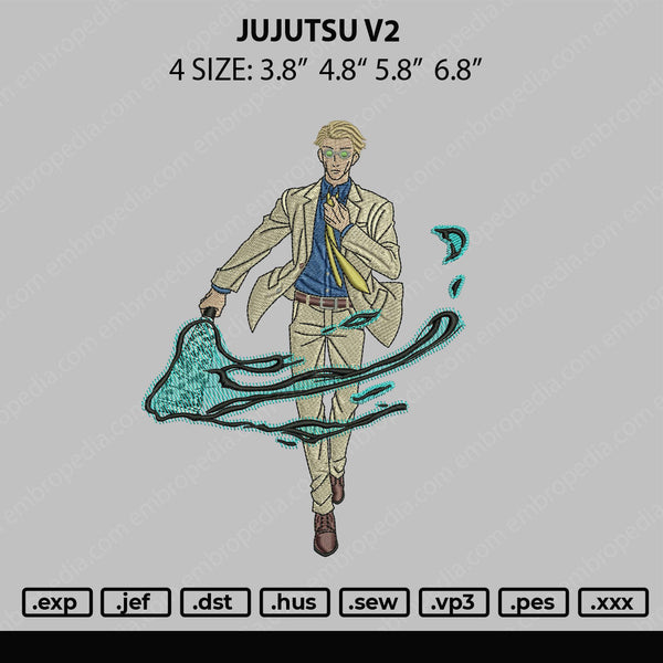 Jujutsu V2 Embroidery File 4 size