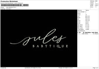 Jules Babytique Embroidery File 4 size