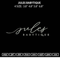 Jules Babytique Embroidery File 4 size