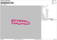 Lashed Text Embroidery File 6 sizes