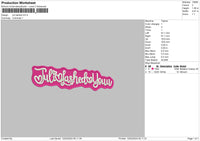 Lashed Text Embroidery File 6 sizes