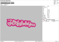 Lashed Text Embroidery File 6 sizes