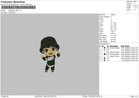 Jungkook Chibi Embroidery File 4 size