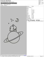 Jupiter Outline Embroidery File 4 size