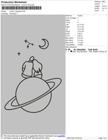 Jupiter Outline Embroidery File 4 size