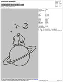 Jupiter Outline Embroidery File 4 size