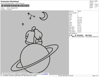 Jupiter Outline Embroidery File 4 size