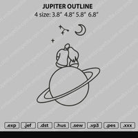 Jupiter Outline Embroidery File 4 size