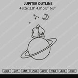 Jupiter Outline Embroidery File 4 size