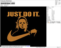 Just Do It Swoosh Embroidery File 4 size