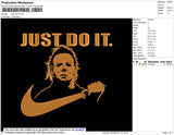 Just Do It Swoosh Embroidery File 4 size
