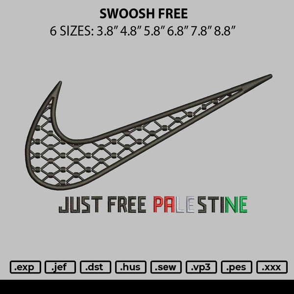 Swoosh Free Embroidery File 6 sizes