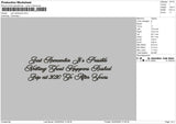 Remember Text 2402 Embroidery File 6 sizes