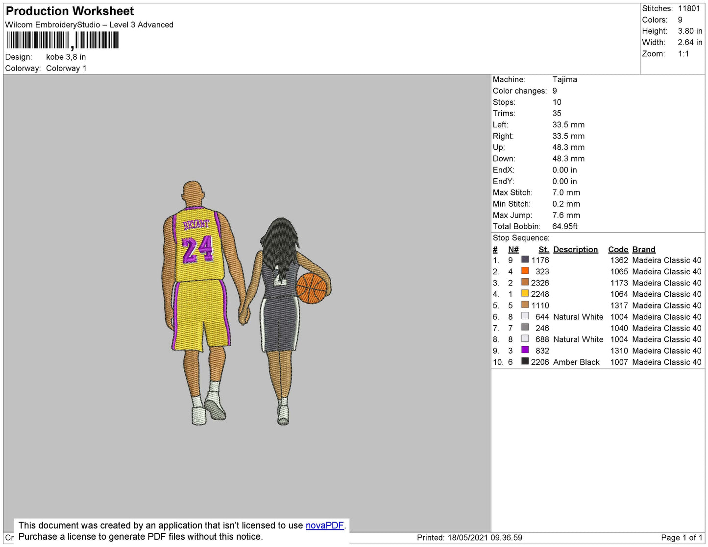 Kobe Brynt 03 Embroidery File 4 size