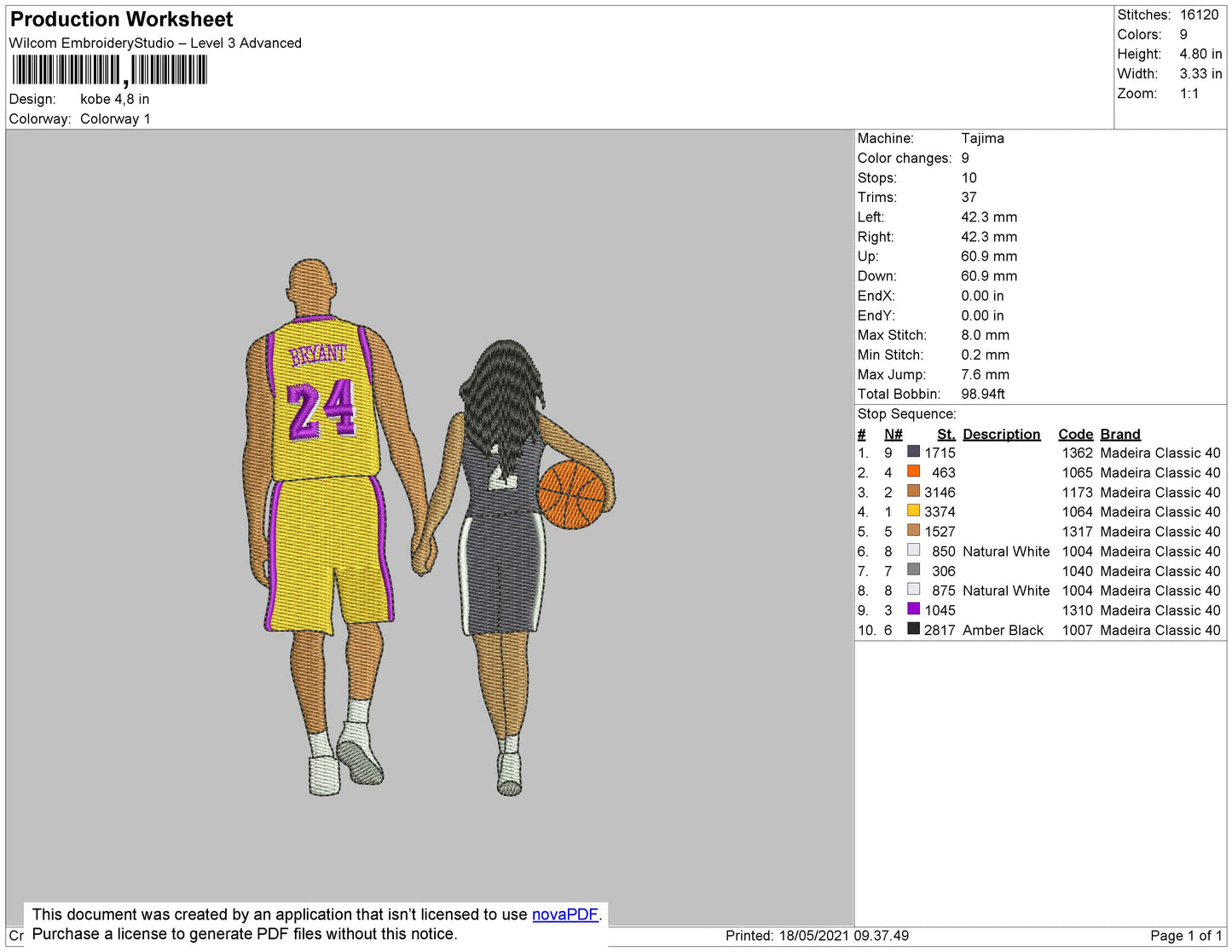 Kobe Brynt 03 Embroidery File 4 size