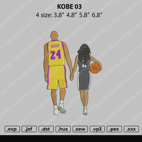 Kobe Brynt 03 Embroidery File 4 size