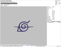 Konoha Logo 02 Embroidery File 5 size