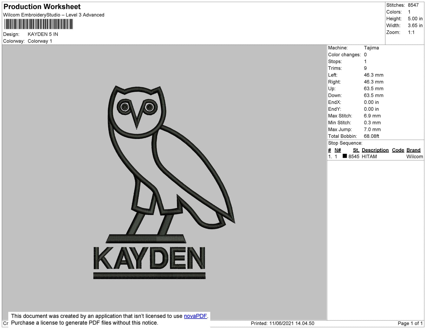 Kayden Embroidery File 3 size