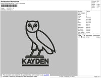 Kayden Embroidery File 3 size