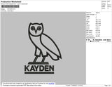 Kayden Embroidery File 3 size