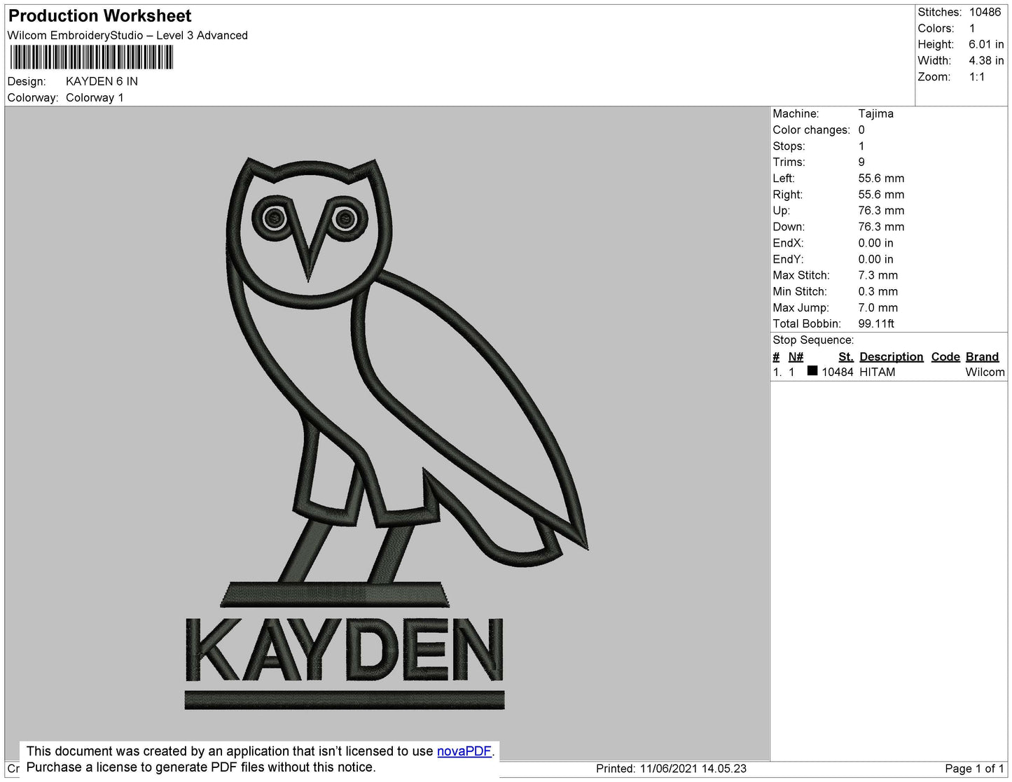 Kayden Embroidery File 3 size