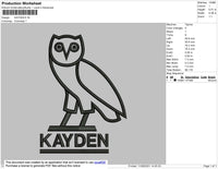 Kayden Embroidery File 3 size