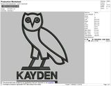 Kayden Embroidery File 3 size