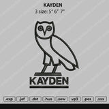 Kayden Embroidery File 3 size