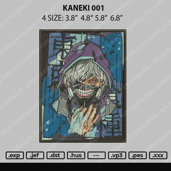 Kaneki 001 Embroidery File 4 size