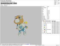 Kanye Cartoon Embroidery File 4 size
