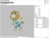Kanye Cartoon Embroidery File 4 size