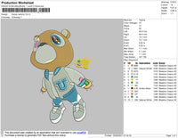 Kanye Cartoon Embroidery File 4 size
