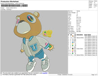 Kanye Cartoon Embroidery File 4 size