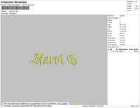 Karol G text Embroidery File 4 size