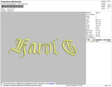 Karol G text Embroidery File 4 size