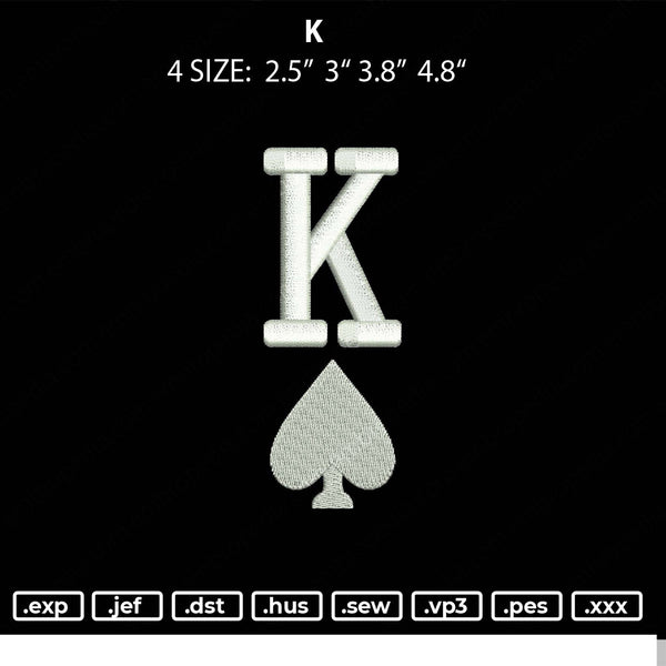 K Embroidery File 4 size