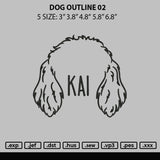 Dog Outline V2 Embroidery File 5 sizes